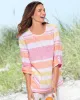 Appleseeds Women's Sunrise Stripe Button-Pocket Popover - Pink - PL - Petite sold by Buff