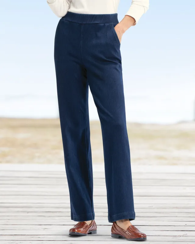 Appleseeds Women's Classic Knit Denim Straight Leg Pants - Denim - M - Misses sold by Buff