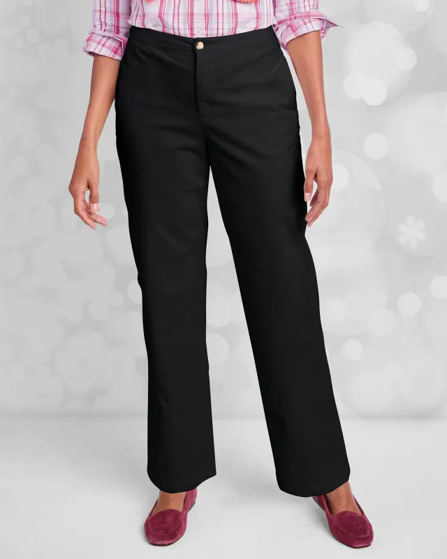 Appleseeds Women's Stretch Pincord Relaxed Straight Leg - Black - 18 - Misses sold by Buff