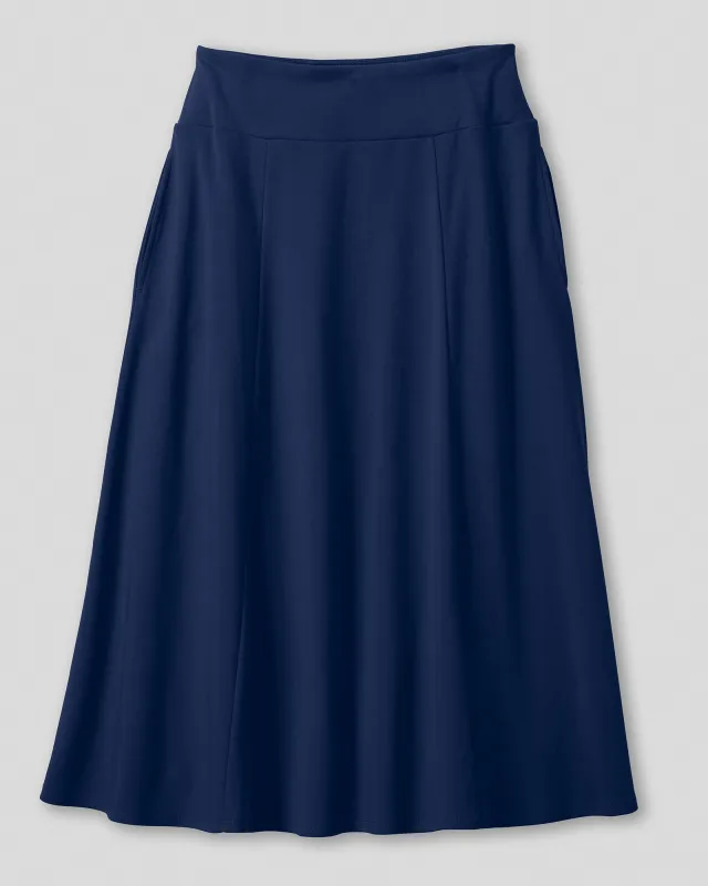 Appleseeds Women's Everyday Knit Solid Skirt - Blue - SPS - Petite Short sold by Buff