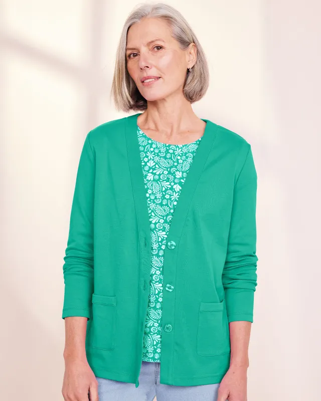 Appleseeds Women's Kate Everyday Knit Cardigan - Blue - XLPS - Petite Short sold by Buff