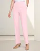 Appleseeds Women's Look-of-Linen Straight Leg Pull-On Pants - Pink - PXL - Petite sold by Buff