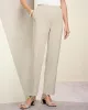 Appleseeds Women's Look-of-Linen Straight Leg Pull-On Pants - Pink - PXL - Petite sold by Buff