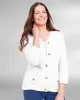 Appleseeds Women's Bayside Cotton Gold-Button Cardigan - White - PXL - Petite sold by Buff