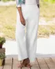 Appleseeds Women's Nantucket Textured-Cotton Pants - White - M - Misses sold by Buff