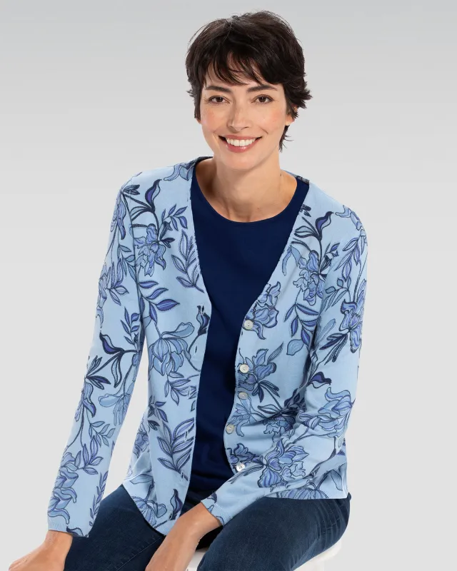 Appleseeds Women's Canterbury Floral Cotton Print Cardigan - Multi - XL - Misses sold by Buff