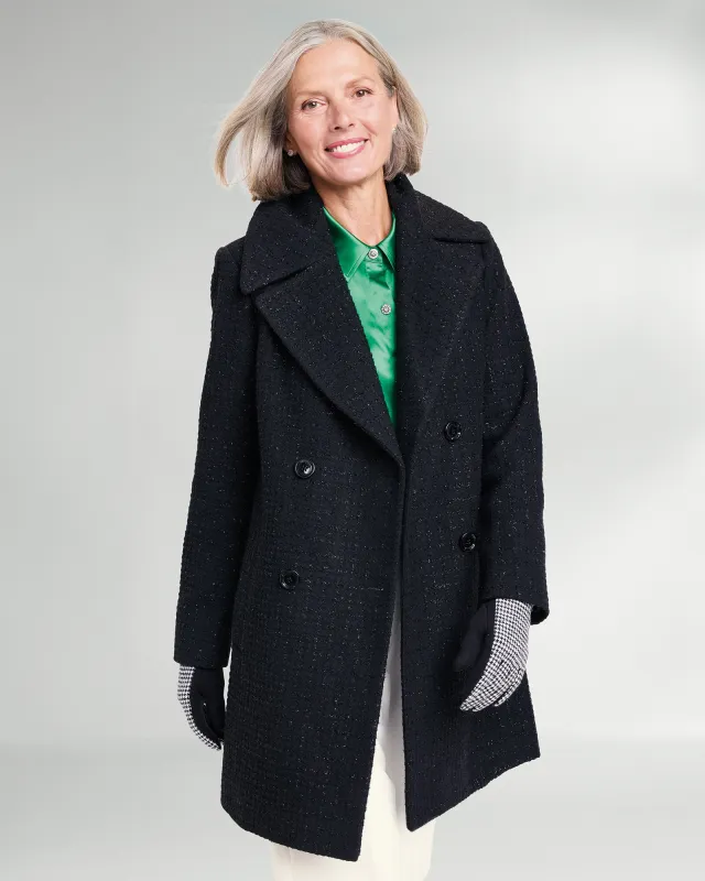 Appleseeds Women's Anne Klein® Sparkle Wool Coat - Multi - M - Misses sold by Buff