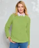 Appleseeds Women's Bayside Cotton Shaker-Stitch Pullover - Green - M - Misses sold by Buff