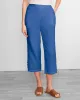 Appleseeds Women's Nantucket Textured-Cotton Capris - Blue - PM - Petite sold by Buff