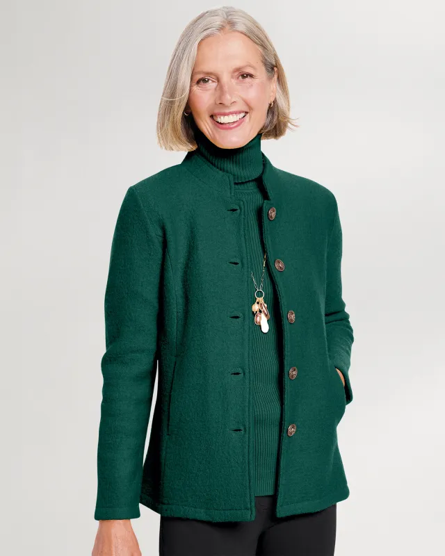 Appleseeds Women's Boiled-Wool Jacket - Green - XLPS - Petite Short sold by Buff