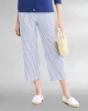 Appleseeds Women's Seaside Stripe Seersucker Cropped Pants - Tan - PXL - Petite sold by Buff