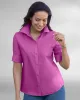 Appleseeds Women's Foxcroft® Elbow-Sleeve Camp Shirt - Purple - 16 - Misses sold by Buff