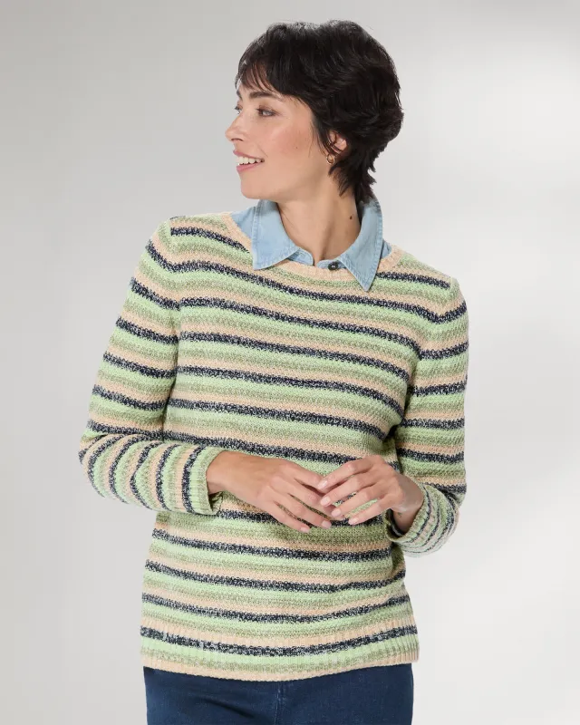 Appleseeds Women's Textured-Stripe Weekend Sweater - Multi - PM - Petite sold by Buff