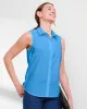 Appleseeds Women's Sleeveless Cotton Shirt  - Blue - 16 - Misses sold by Buff