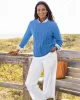 Appleseeds Women's Bayside Cotton Mixed-Cable Pullover - Red - M - Misses sold by Buff