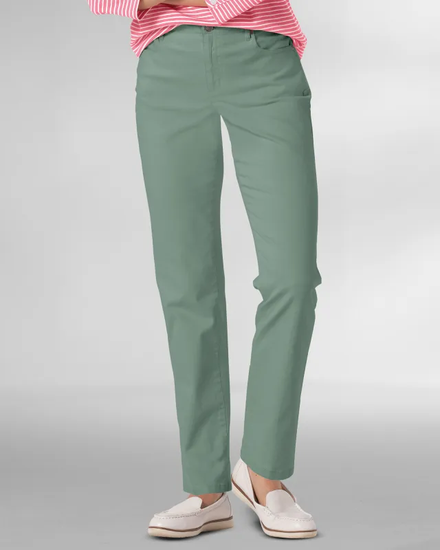 Appleseeds Women's DreamFlex Color Comfort-Waist Classic Straight Leg Jeans - Green - 18PS - Petite Short sold by Buff
