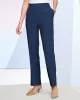 Appleseeds Women's Look-of-Linen Straight Leg Pull-On Pants - Blue - PL - Petite sold by Buff