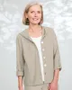 Appleseeds Women's Nantucket Textured-Cotton Hooded Jacket - Tan - PS - Petite sold by Buff
