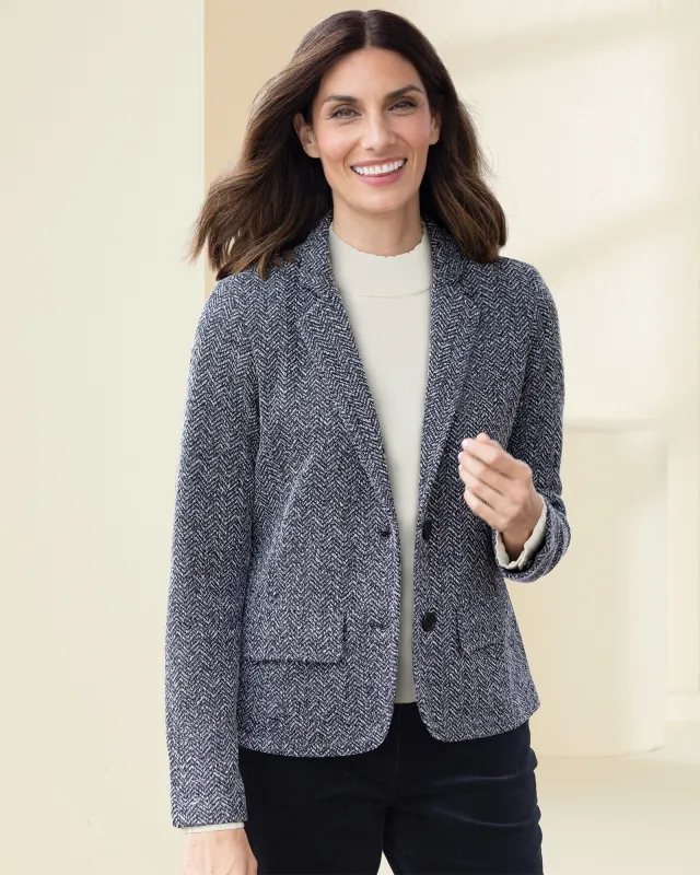 Appleseeds Women's Herringbone Knit Jacket - Multi - 8 - Misses sold by Buff
