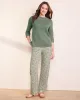 Appleseeds Women's Linen/Cotton Crochet-Trim Pullover  - Black - PL - Petite sold by Buff