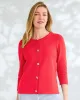 Appleseeds Women's Bayside Cotton Seaside-Buttons Cardigan - Red - M - Misses sold by Buff