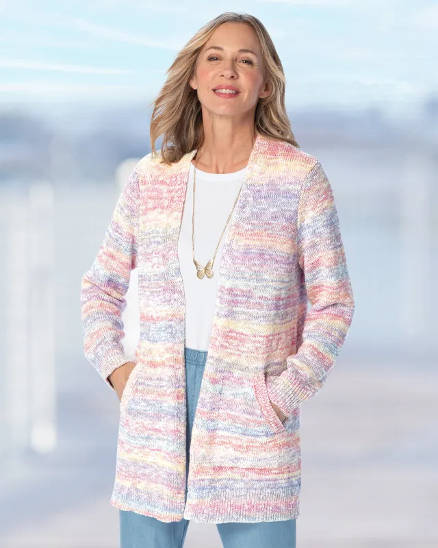 Appleseeds Women's Spring Sunrise Long Cardigan - Multi - PXL - Petite sold by Buff