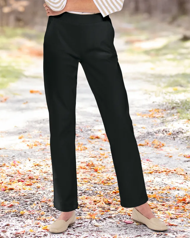 Appleseeds Women's Classic Knit Denim Straight Leg Pants - Black - S - Misses sold by Buff