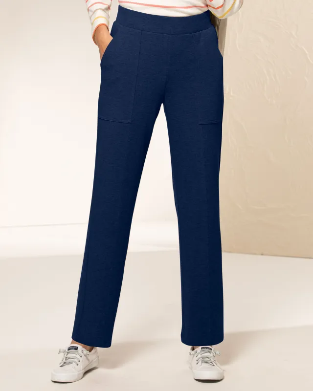 Appleseeds Women's Everyday Knits 4-Pocket Relaxed Straight-Leg Pants - Blue - XL - Misses sold by Buff