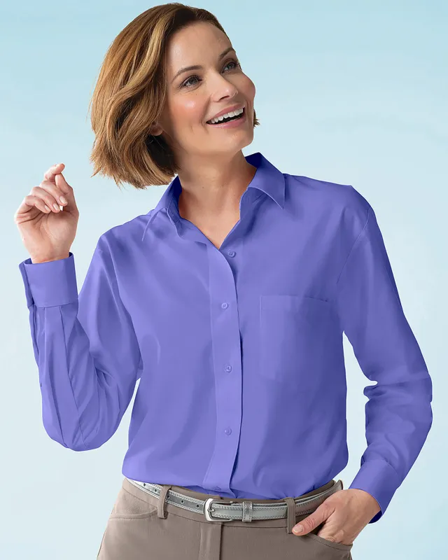 Appleseeds Women's Foxcroft Classic-Fit Solid Shirt - Purple - 6 - Misses sold by Buff