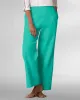 Appleseeds Women's Nantucket Textured-Cotton Pants - Blue - PM - Petite sold by Buff