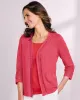 Appleseeds Women's Linen/Cotton Crochet-Trim Cardigan  - Multi - L - Misses sold by Buff