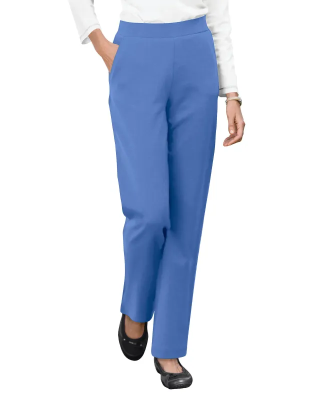 Appleseeds Women's Everyday Knit Straight-Leg Pants - Purple - 3X - Womens Plus sold by Buff