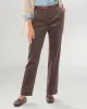 Appleseeds Women's Stretch Wide-Wale Corduroy Fly-Front Pants - Brown - 16 - Misses sold by Buff