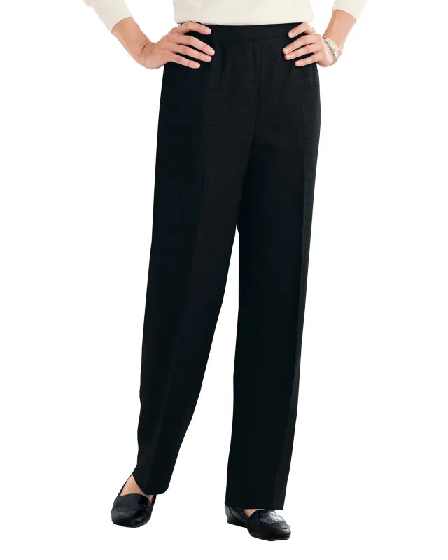 Appleseeds Women's Washable Gabardine Pull-On Pants - Black - 10 - Misses sold by Buff