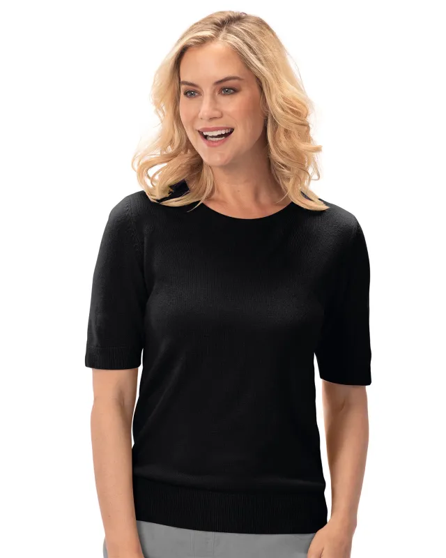 Appleseeds Women's Spindrift™ Short-Sleeve Shell - Black - S - Misses sold by Buff