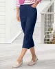 Appleseeds Women's Dennisport Button-Hem Capris - Blue - 16 - Misses sold by Buff