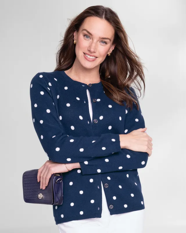 Appleseeds Women's Polka-Dot Cotton Cardigan - Multi - L - Misses sold by Buff