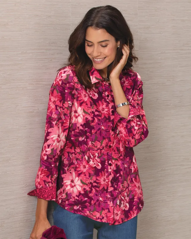 Appleseeds Women's Harvest Floral & Vine Shirt - Multi - 18P - Petite sold by Buff