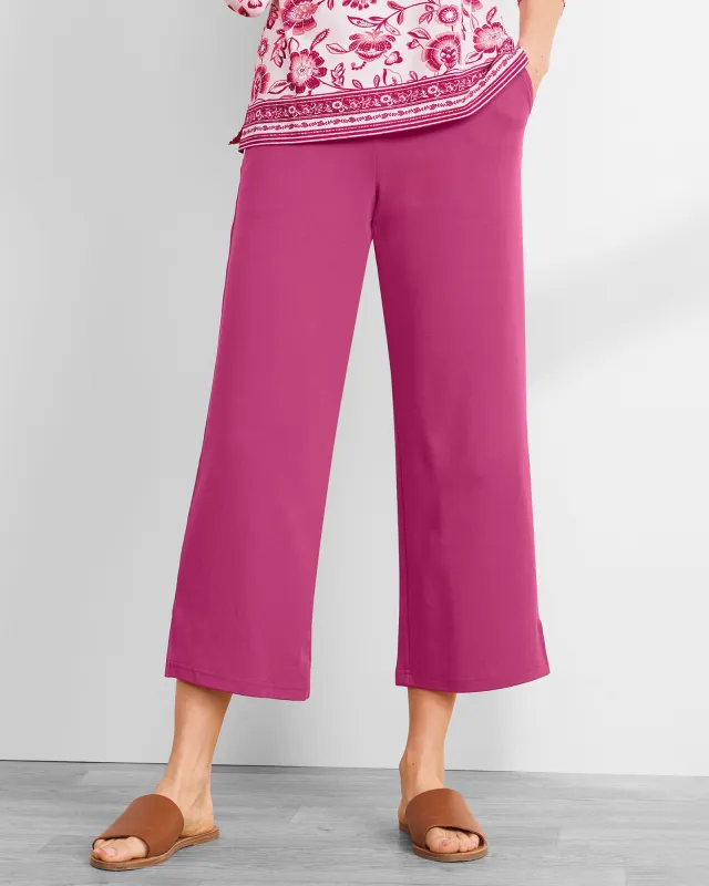 Appleseeds Women's Everyday Knit Wide-Leg Crops - Red - MPS - Petite Short sold by Buff
