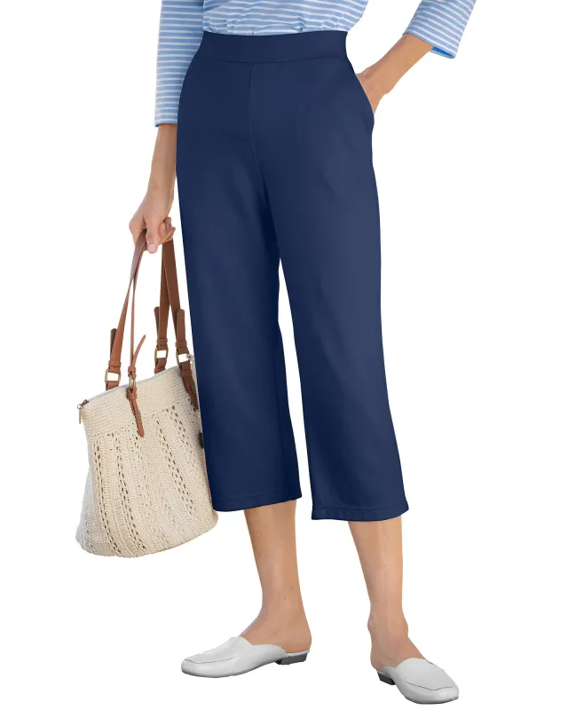 Appleseeds Women's Everyday Knit Capris - Blue - XL - Misses sold by Buff