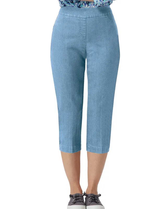 Appleseeds Women's SlimSation® Capris - Denim - 4P - Petite sold by Buff