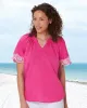 Appleseeds Women's Eyelet-Trim Popover - Pink - PL - Petite sold by Buff