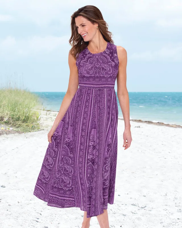 Appleseeds Women's Paisley Floral Cotton Midi Sundress - Multi - S - Misses sold by Buff