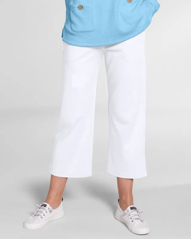 Appleseeds Women's Everyday Knit Wide-Leg Crops - White - XLPS - Petite Short sold by Buff
