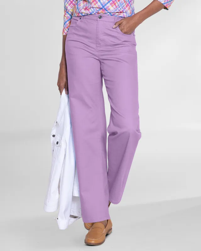 Appleseeds Women's DreamFlex Color Comfort-Waist Relaxed Straight Leg Jeans - Purple - 18P - Petite sold by Buff
