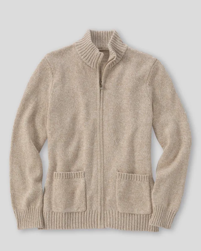 Appleseeds Women's Bayside Cotton Zip-Front Cardigan - Tan - S - Misses sold by Buff