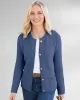 Appleseeds Women's Tisbury Textured Cardigan - Blue - XL - Misses sold by Buff