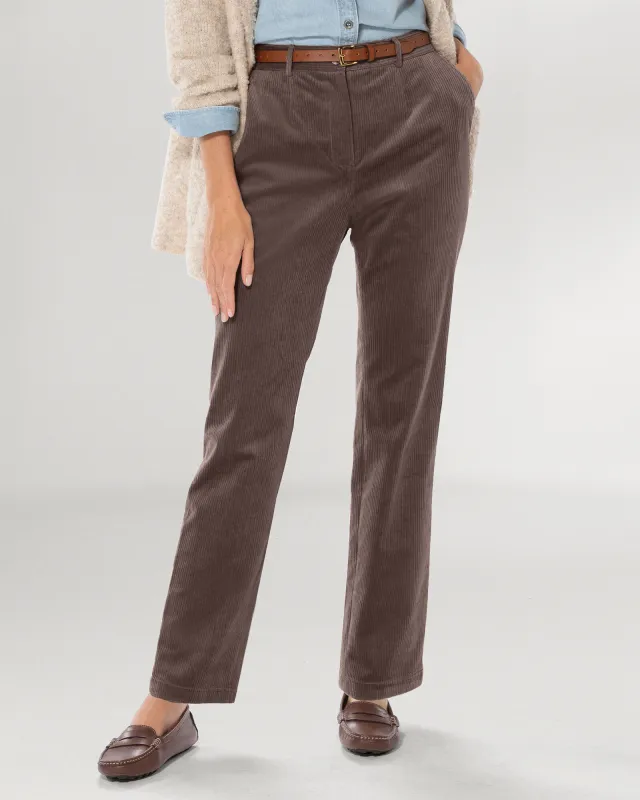 Appleseeds Women's Stretch Wide-Wale Corduroy Fly-Front Pants - Brown - 18PS - Petite Short sold by Buff
