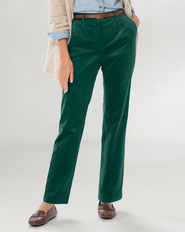 Appleseeds Women's Stretch Wide-Wale Corduroy Fly-Front Pants - Green - 6P - Petite sold by Buff