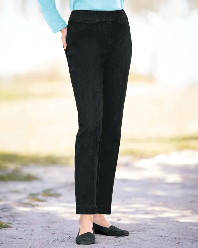 Appleseeds Women's SlimSation® Ankle Pants - Black - 4PS - Petite Short sold by Buff